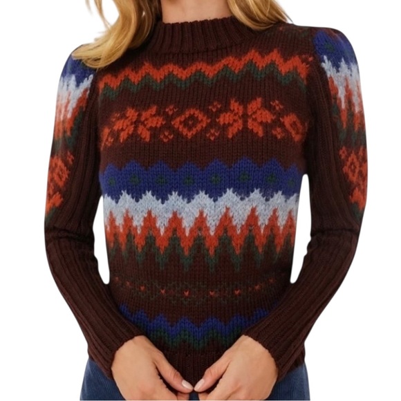 Antik Batik Sweaters - NWT Antik Batik Roloh Wool & Alpaca Fair Isle Long Puff Sleeve Crew Neck Sweater